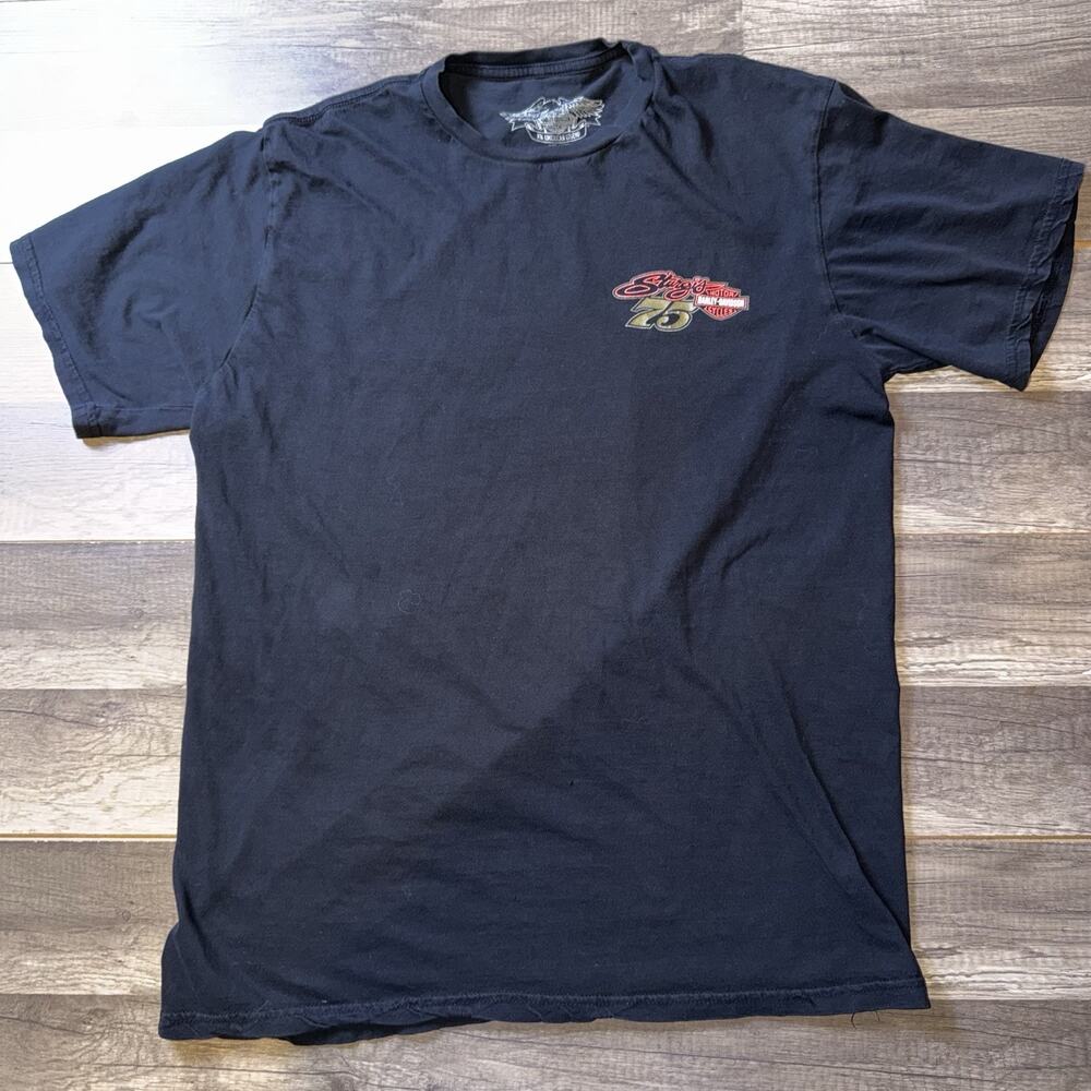Official Harley Davidson Sturgis "75 Years" Black T-Shirt Mens Sz Large